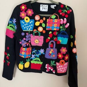 Michael Simon Vintage Garden Cardigan size small